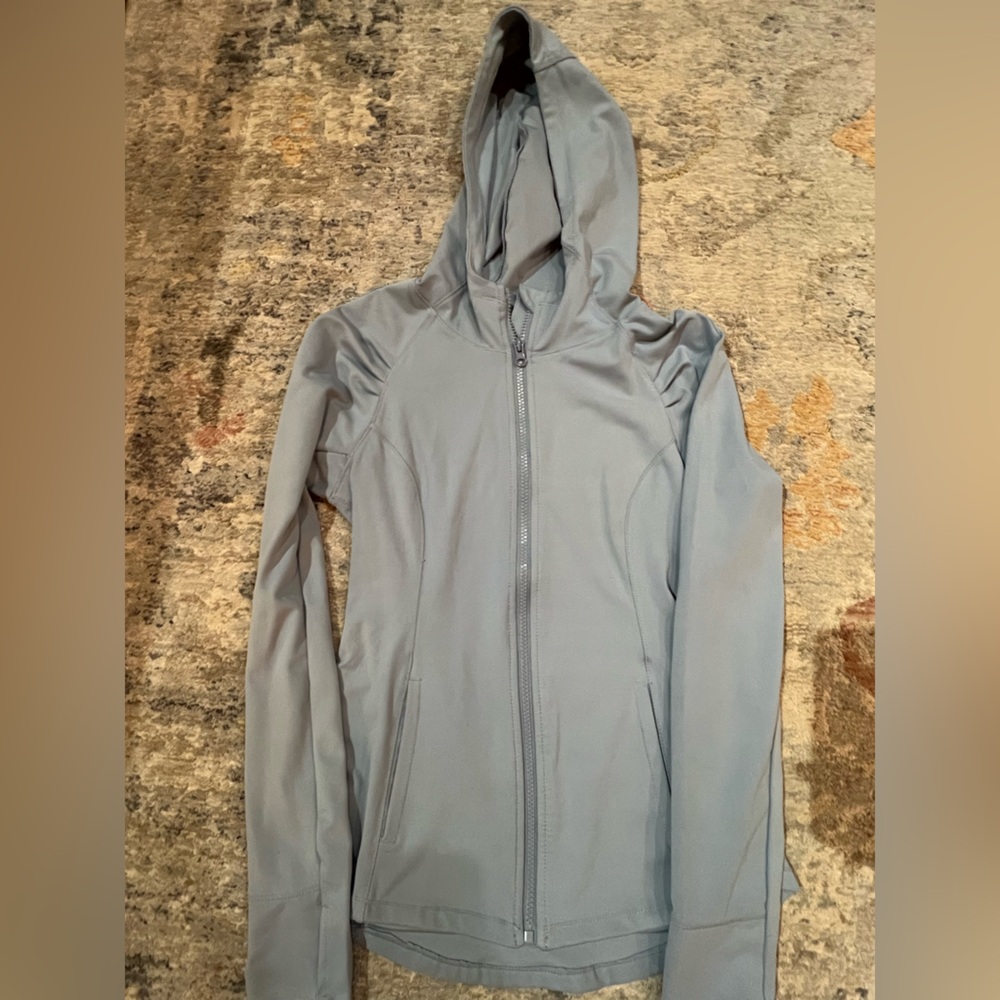 Yogalicious Women's Light Blue Zip-Up Hoodie Bodysuit